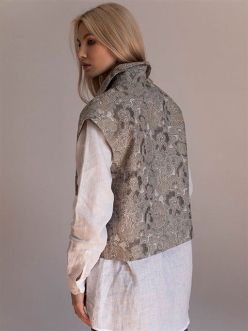 Жилет женский лен 61%, хлопок 39%