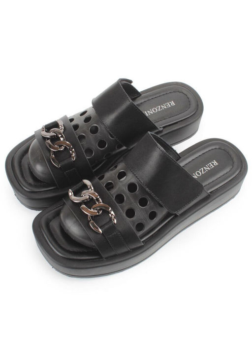 08-PEAG16-2 BLACK Босоножки женские (натуральная кожа)