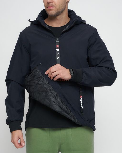 Куртка-анорак спортивная мужская темно-синего цвета 88620TS - Wonderrman фото 13