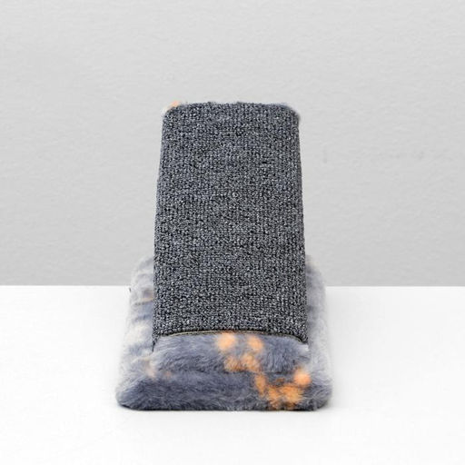 Когтеточка Горка мини-версия, 29 х 14 х 14 см, ковролин, серая с лапками - Пижон фото 4