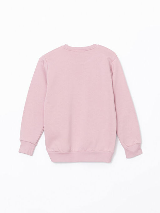 Bisiklet Yaka Bask?l? K?z ?ocuk Sweatshirt - Waikiki фото 3