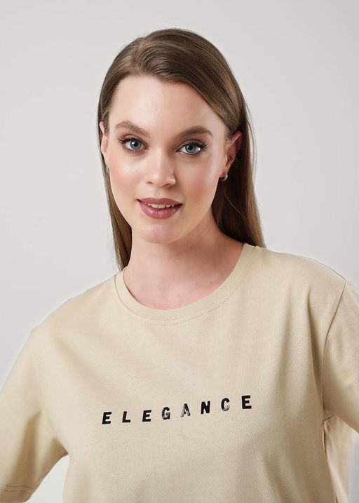 CLE Футболка жен. 256683кдт_п бежевый - Clever wear фото 5