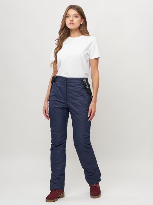 Полукомбинезон брюки горнолыжные женские темно-синего цвета 55221TS - SkiingBird фото 15