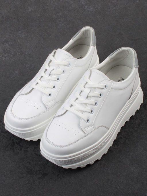 03-YC282-1 WHITE Кроссовки женские (натуральная кожа)