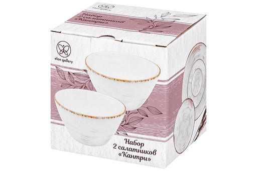 Набор 2 салатников 550 мл 13,5*13,5*7,5 см Кантри, натуральный, фарфор - Elan gallery фото 7