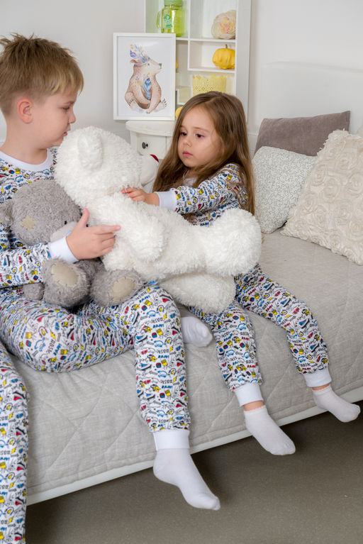 Пижама подростковая из кулирки пенье на манжетах Дрёма графити - Амадэль фото 44