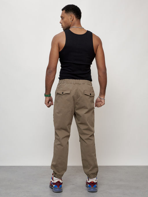 Джинсы карго мужские с накладными карманами, Турция бежевого цвета - Mtforce фото 8