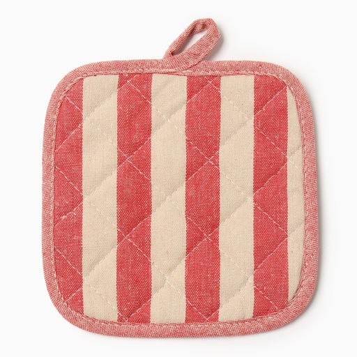 Прихватка Доляна Полоса цв.красный17х17 50%п/э 50% хл  фото 2