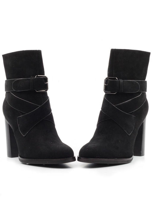 01-D118-498 BLACK Ботильоны женские (натуральная кожа, байка)