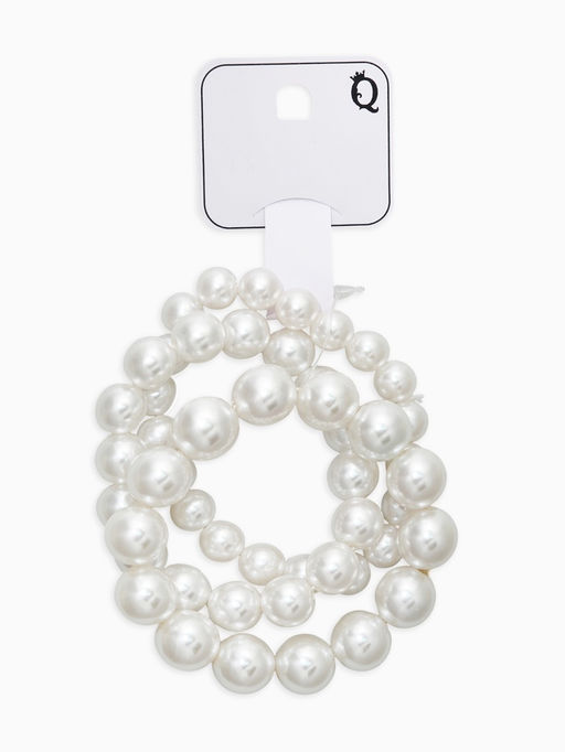 Браслет «Бусины жемчуга», набор 3 шт. №10.12.14, белый