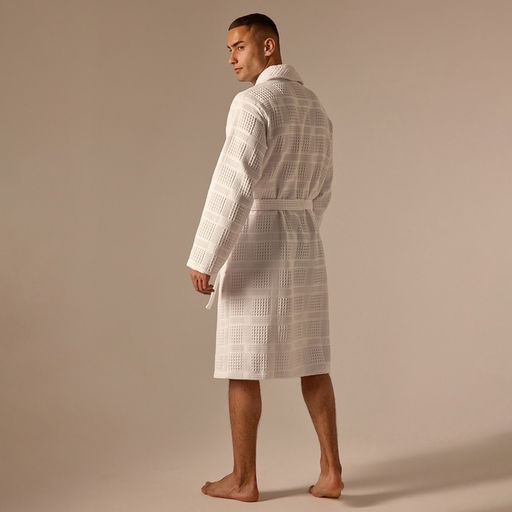 Халат вафельный мужской SL HOME: Chess «Блан де Блан», размер S, хлопок 100%, белый