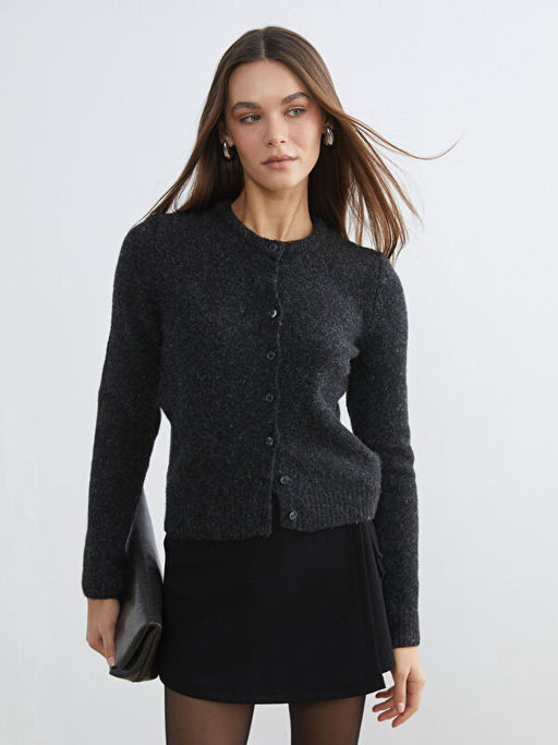 Bisiklet Yaka Y?n Kar???ml? Kad?n Triko H?rka