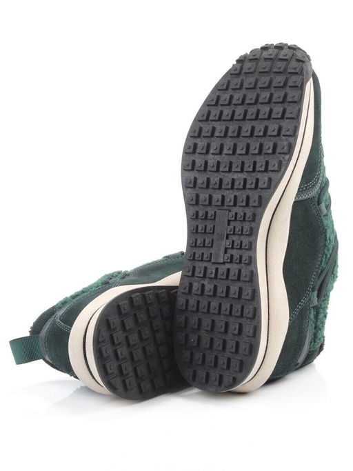 04-XKL23-140R GREEN Кроссовки утепленные женские (натуральная кожа, натуральная замша, байка)