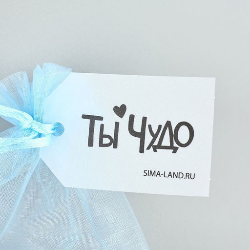 Цена за 5 шт. Мешочек подарочный из фатина с термонаклейкой Ты чудо, 11 х 16 см +/- 1.5 см - Дарите счастье фото 4