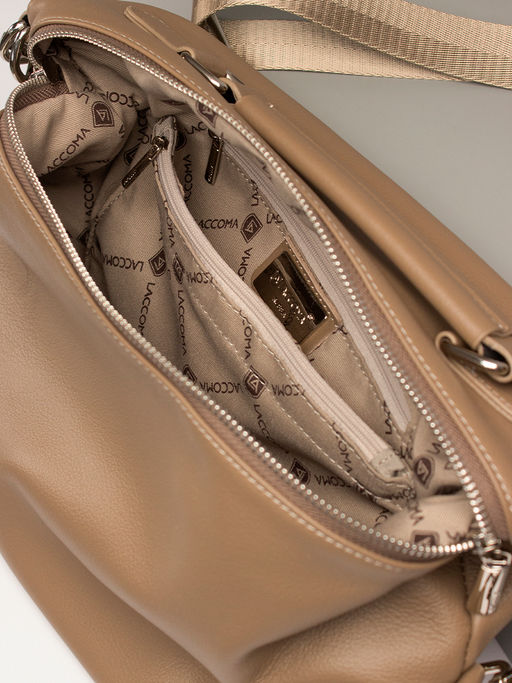 LACCOMA сумка НИ2001-бежевый натуральная кожа хлопок  фото 5