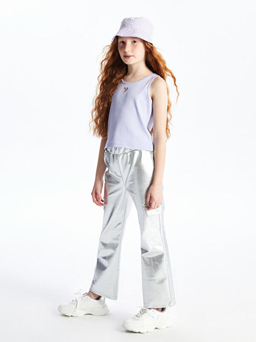 Beli Lastikli Hologram Detayl? K?z ?ocuk Pantolon