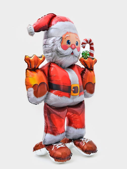 Воздушный шар фольгированный 3D 43" "Дед мороз с подарками" под воздух