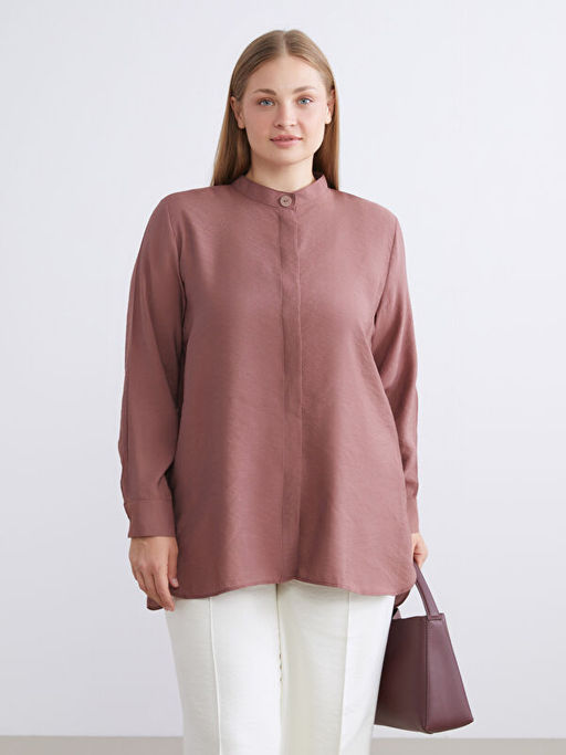 Oversize Modal Kar???ml? Kad?n G?mlek Tunik