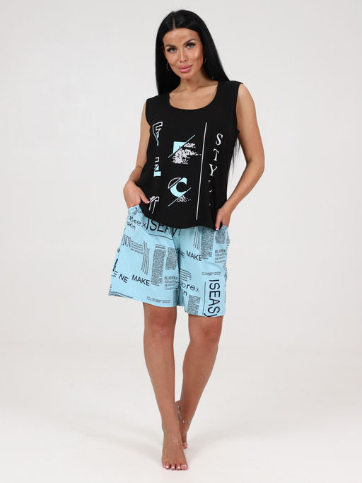 П-209 шорты ПИЖАМА ЖЕНСКАЯ (Голубой) - А-дина фото 2