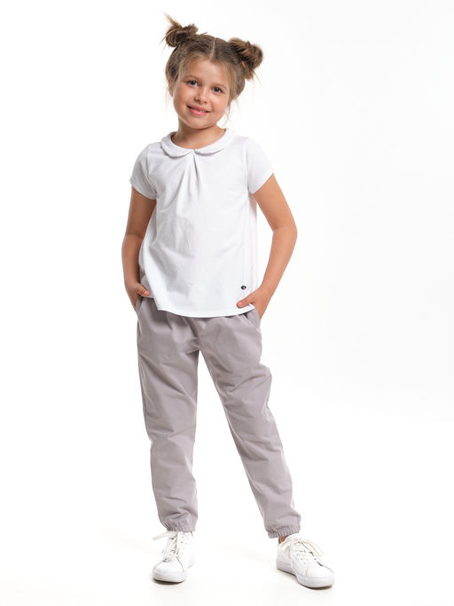 Футболка для девочки с воротником UD 3321 белый - Mini maxi фото 4