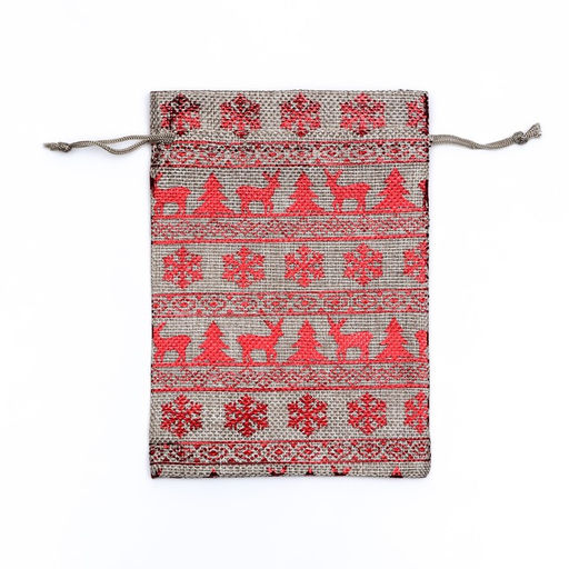 Цена за 5 шт. Мешочек подарочный из холщи Скандинавия, 13 х 18 см - UPAK LAND фото 2