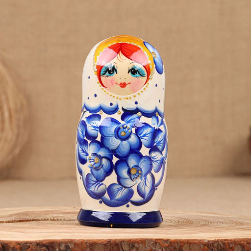 Матрёшка деревянная «Оля», белое платье, 5-кукольная, 16 см