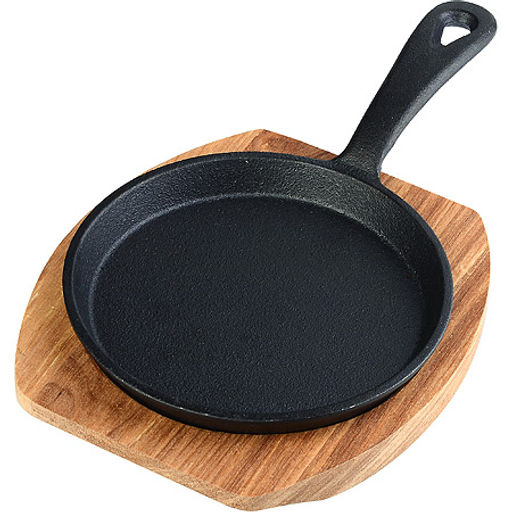 26802 Сковорода чугун 13см с дерев.подст. МВ(х12)