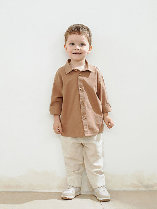 Basic Uzun Kollu Erkek ?ocuk G?mlek