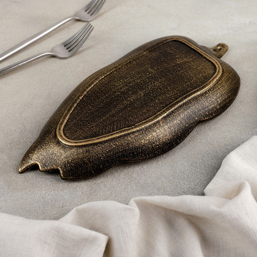 Блюдо для фруктов Доляна Винтажный лист, 30143 см, цвет бронзовый  фото 3