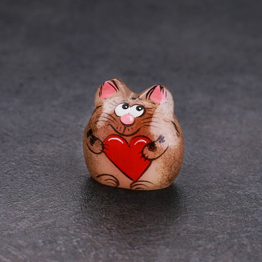 Фигурка «Котёнок Веня с сердечком», 3.5×3 см, селенит