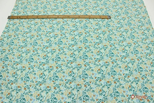 Штапель Премиум Цветочная зарисовка цв.бледная мята, ш.1.43м, вискоза-100%, 120гр/м.кв - Купава фото 10