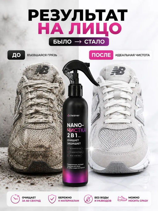 Очиститель для обуви Nano-Чистка 250ml icleaner  фото 3