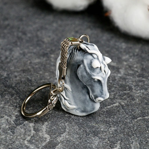 Брелок для ключей на кольце Голова лошади, 4 см