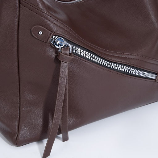 Сумка-мешок на молнии, 2 наружных кармана, цвет коричневый - Simaland фото 4