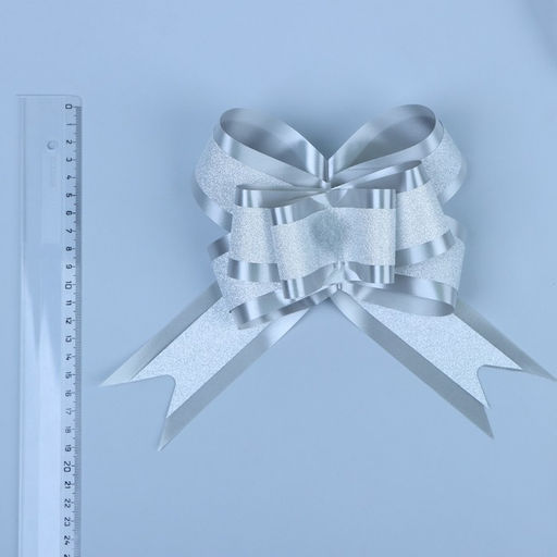 Цена за 10 шт. Бант-бабочка №5 Фактурная полоса, белый - Simaland фото 2