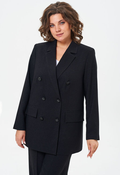 Костюм БелЭльСтиль 848/601 черный с блеском фото 2