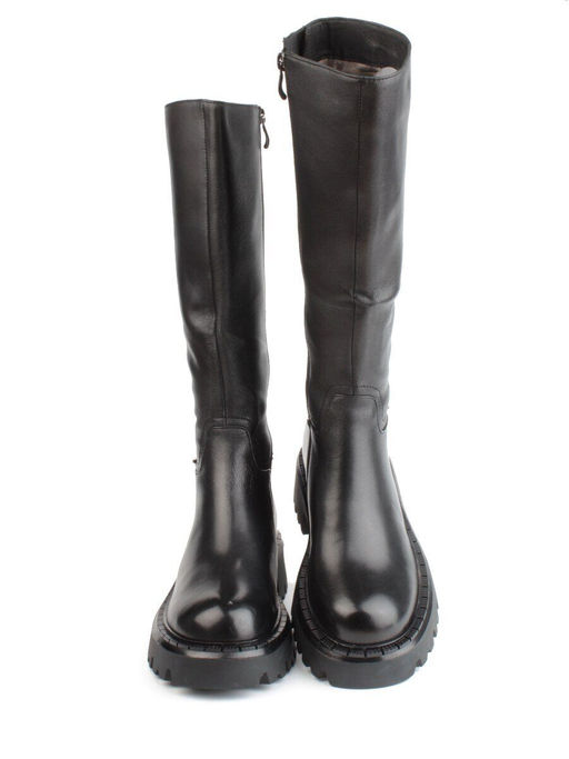 02-FJ725-1M BLACK Сапоги зимние женские (натуральная кожа, байка, натуральный мех) - Фабричный китай фото 10