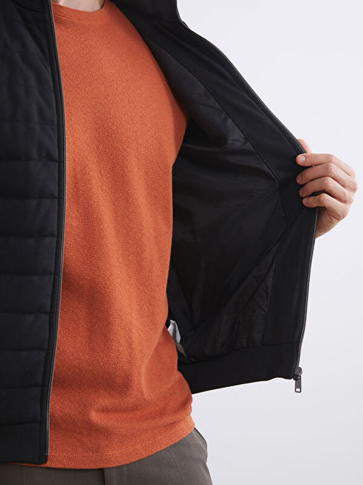 Slim Fit Dik Yaka Erkek Mont