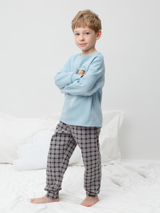 К 1567/голубой,клетка пижама дет - Crockid фото 4