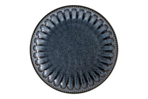 Тарелка обеденная, 26 см, фарфор P, черно-синяя, в крапинку, Black Kitchen