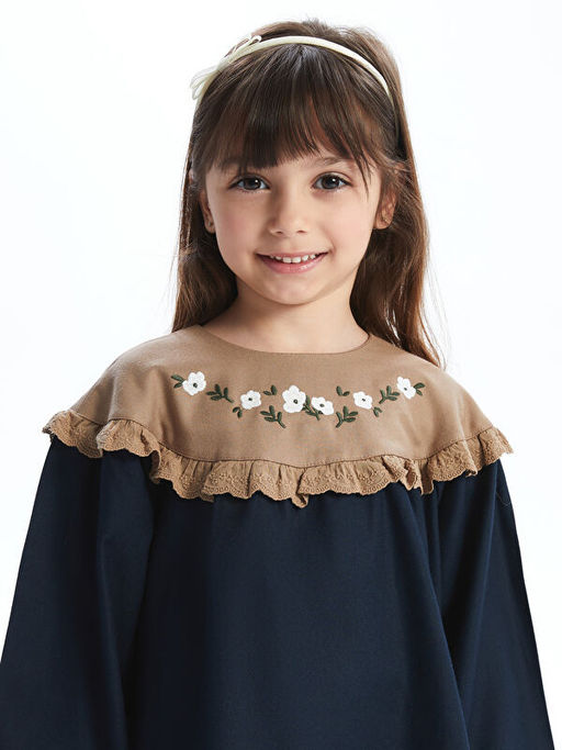 Bisiklet Yaka Nak??l? K?z ?ocuk G?mlek