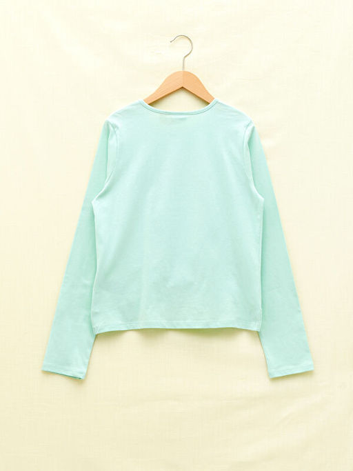 Bisiklet Yaka Minnie Mouse Bask?l? Uzun Kollu K?z ?ocuk Ti??rt - Waikiki фото 2