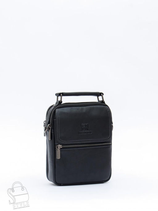 Сумка мужская кожаная 633M black Fuzhiniao в Новосибирске