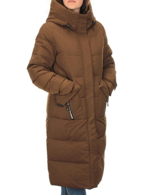 M-2253 BROWN Пальто зимнее женское MEAJIATEER (био-пух)