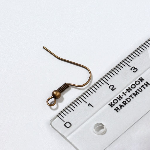 Цена за 2 шт. Швензы для сережек-крючки с бусиной (набор 5 пар), цвет чернёная медь