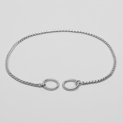 Ошейник - удавка Кобра, 50 см, толщина цепочки 4 мм, серебристый - Пижон фото 2