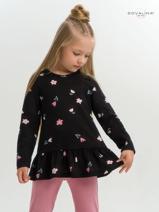 Костюм Алиса тюльпаны на черном-сухая роза - Sovalina фото 17