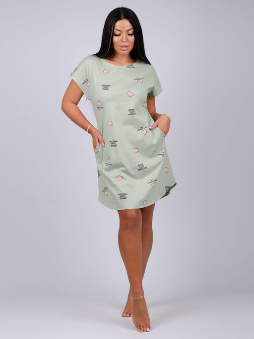 Туника "Душечка" оливка, трикотаж