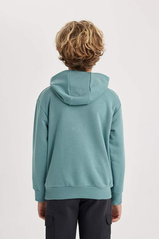 Толстовка с капюшоном и принтом для мальчиков - Defacto фото 9