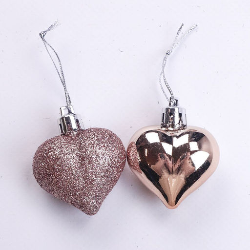 Набор елочных шаров беж.в форме сердца 6 шт - Family фото 3